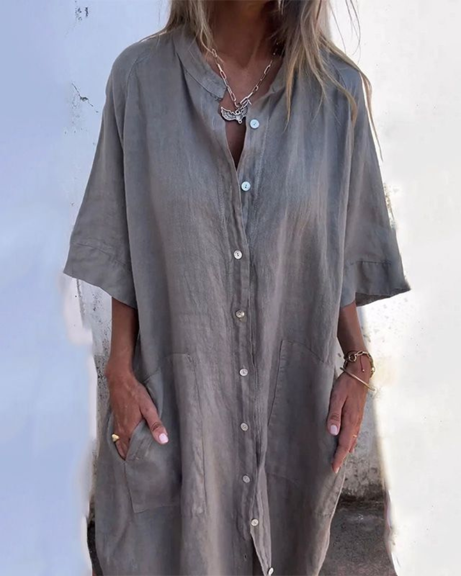 Alva | Ibiza-Stil Skjortklänning Med Avslappnad Elegans