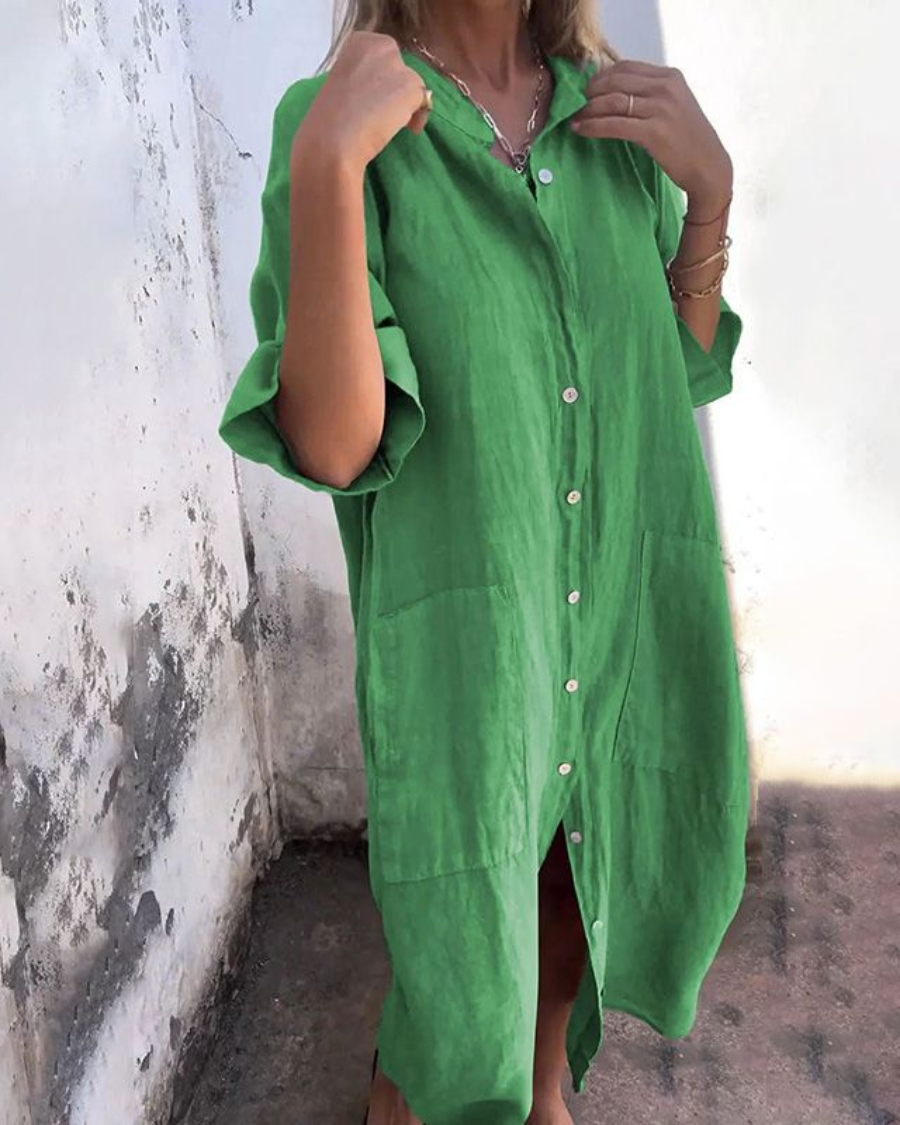 Alva | Ibiza-Stil Skjortklänning Med Avslappnad Elegans
