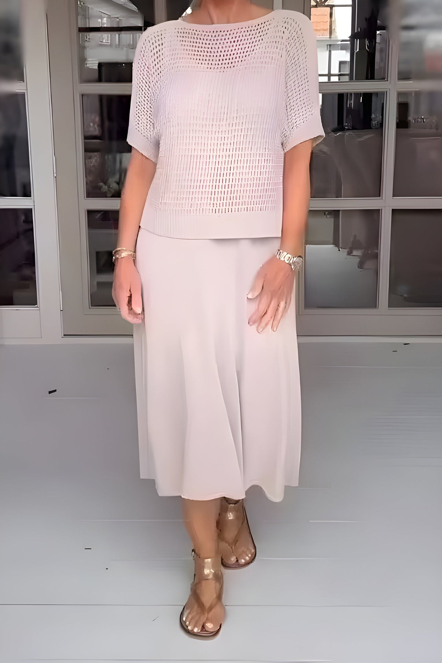 Annika | Sommarklänning Med Stickad Topp