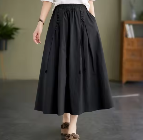 Maren - Avslappnad lång kjol i bomull för kvinnor