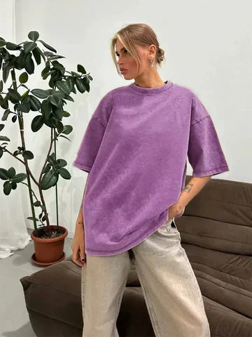 Adah - Retro T-shirt i bomull