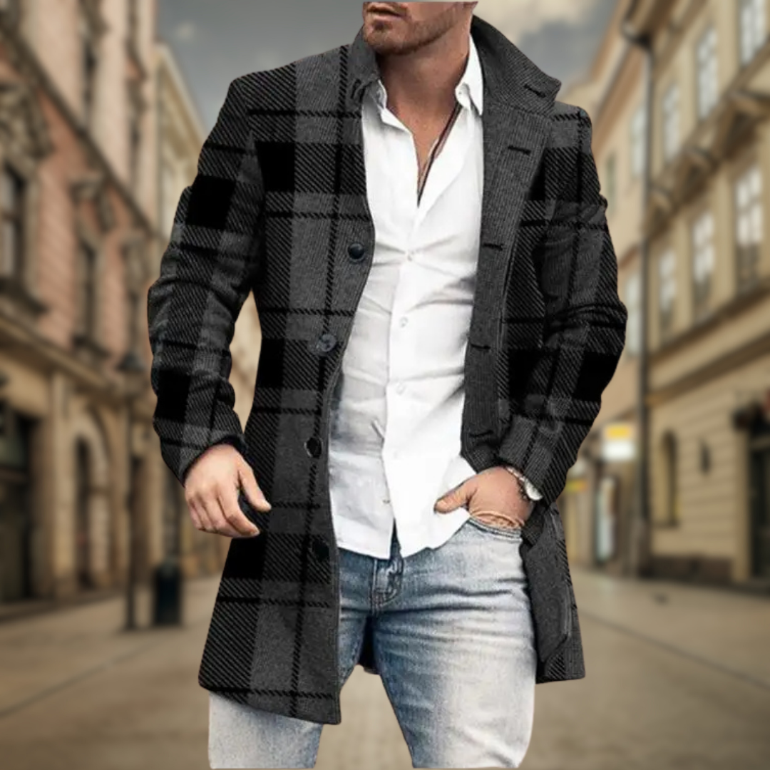 Hannes | Stilsäker & Varm Elegant Ullkappa för Herr