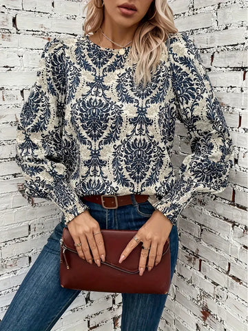 Ella - Tie-dye topp med blommigt tryck