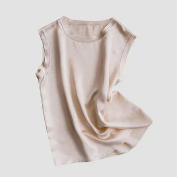Harlyn - Ärmlös topp i siden satin