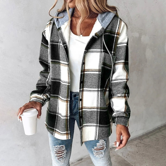 Kristal | Flanelljacka med huva