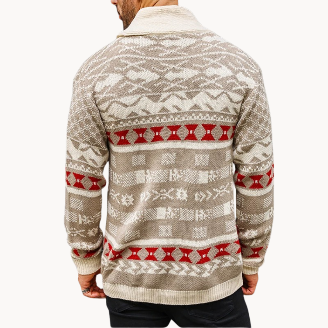Kalle | Stilig Stickad Cardigan med Sjalkrage