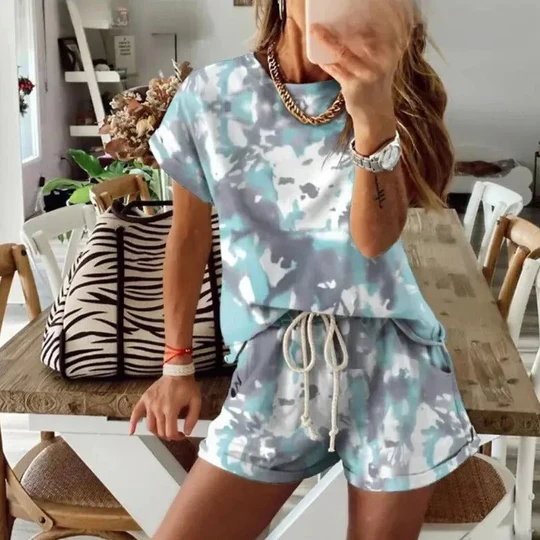 Evelyn - Tie Dye 2-delade outfitset för kvinno