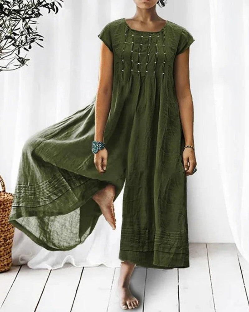 Maja | Kortärmad Linnejumpsuit För Dam