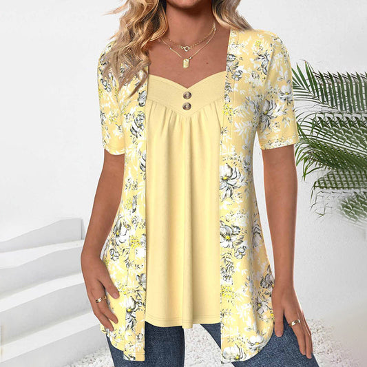Livia | Elegant blus med blommönster för en sofistikerad vardagsstil
