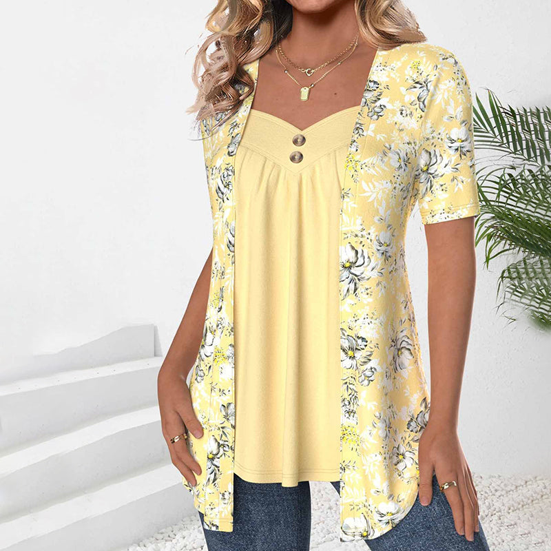 Livia | Elegant blus med blommönster för en sofistikerad vardagsstil