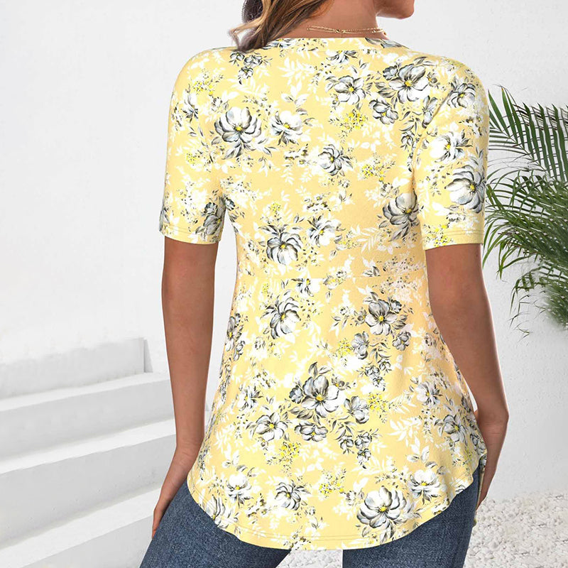 Livia | Elegant blus med blommönster för en sofistikerad vardagsstil