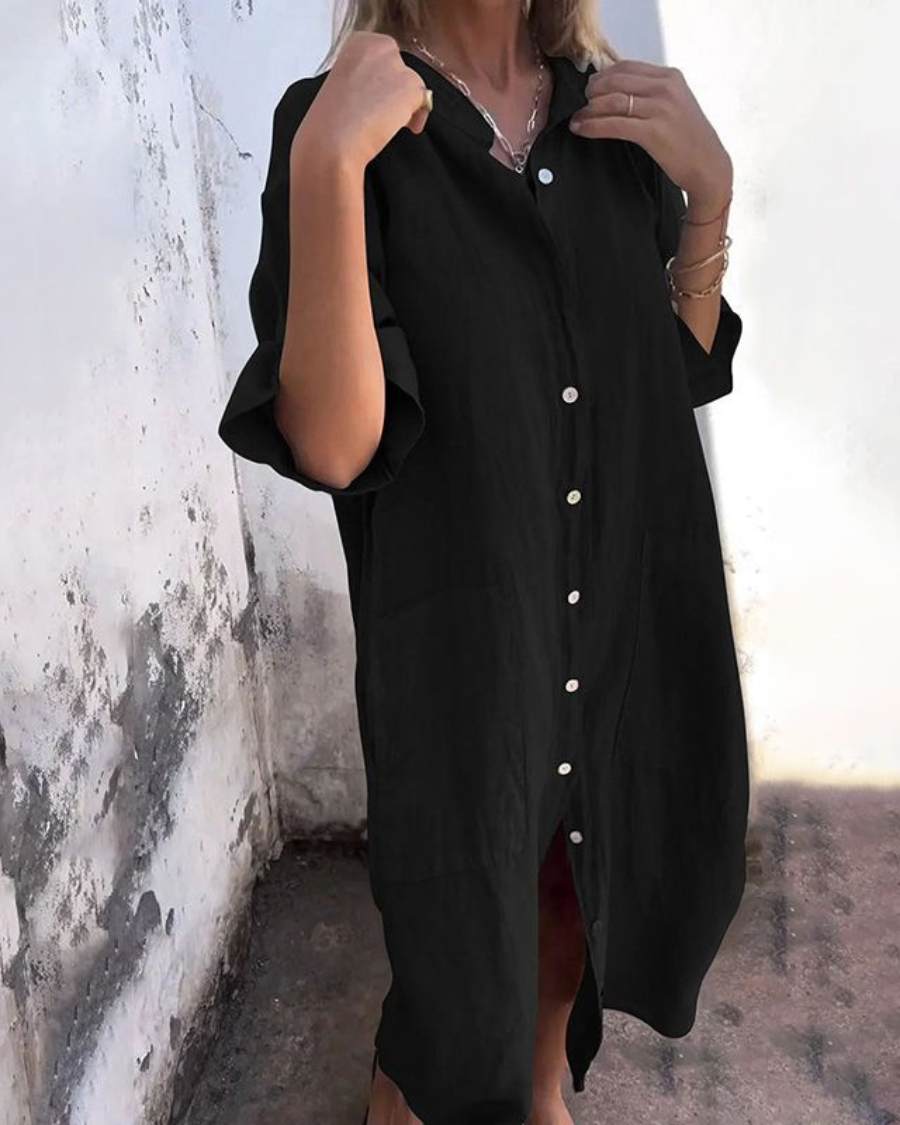 Alva | Ibiza-Stil Skjortklänning Med Avslappnad Elegans