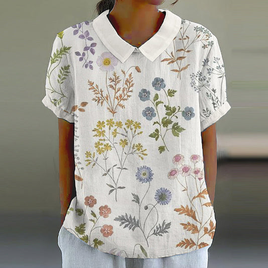 Saga | Avslappnad blus med blommönster