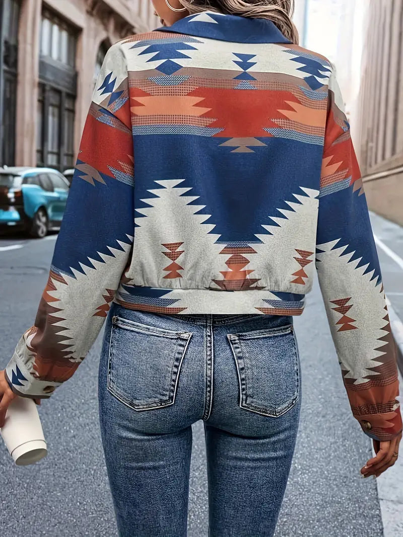 Riley | Färgad jacka med geometriskt tryck