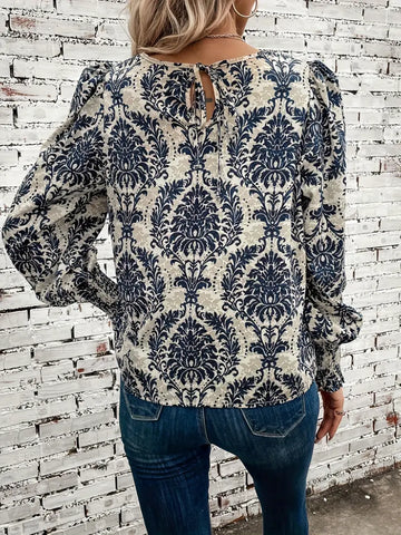 Ella - Tie-dye topp med blommigt tryck