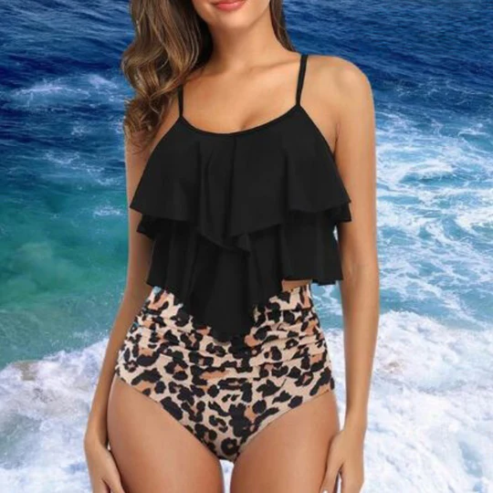 Cressida - Ruffat linne och bikini med hög midj