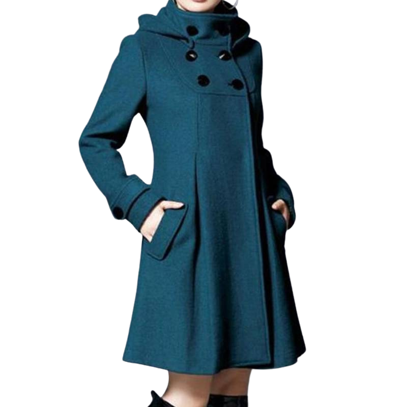 Livia | Klassisk yllekappa med hög krage för kvinnor