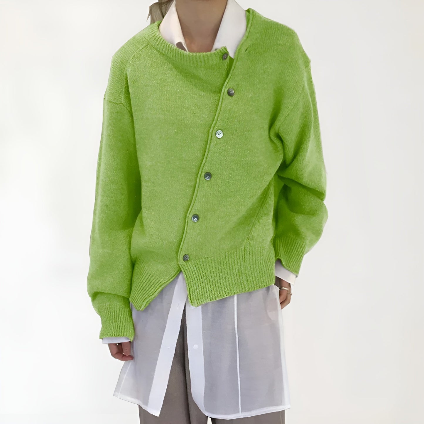 Zita | Trendig Diagonal Cardigan för Kvinnor