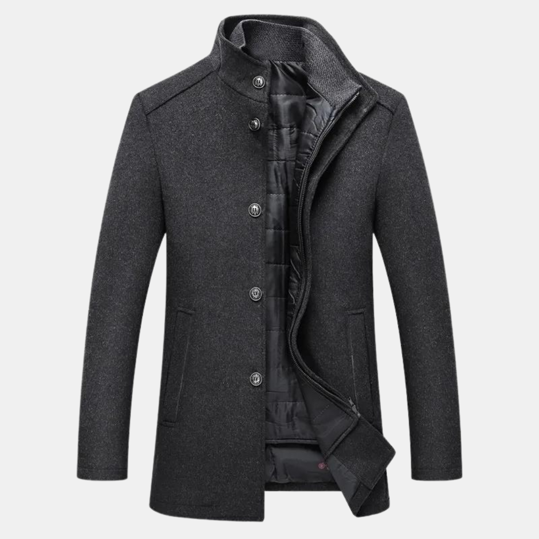 Jack | Klassisk Trenchcoat I Tjock Ull