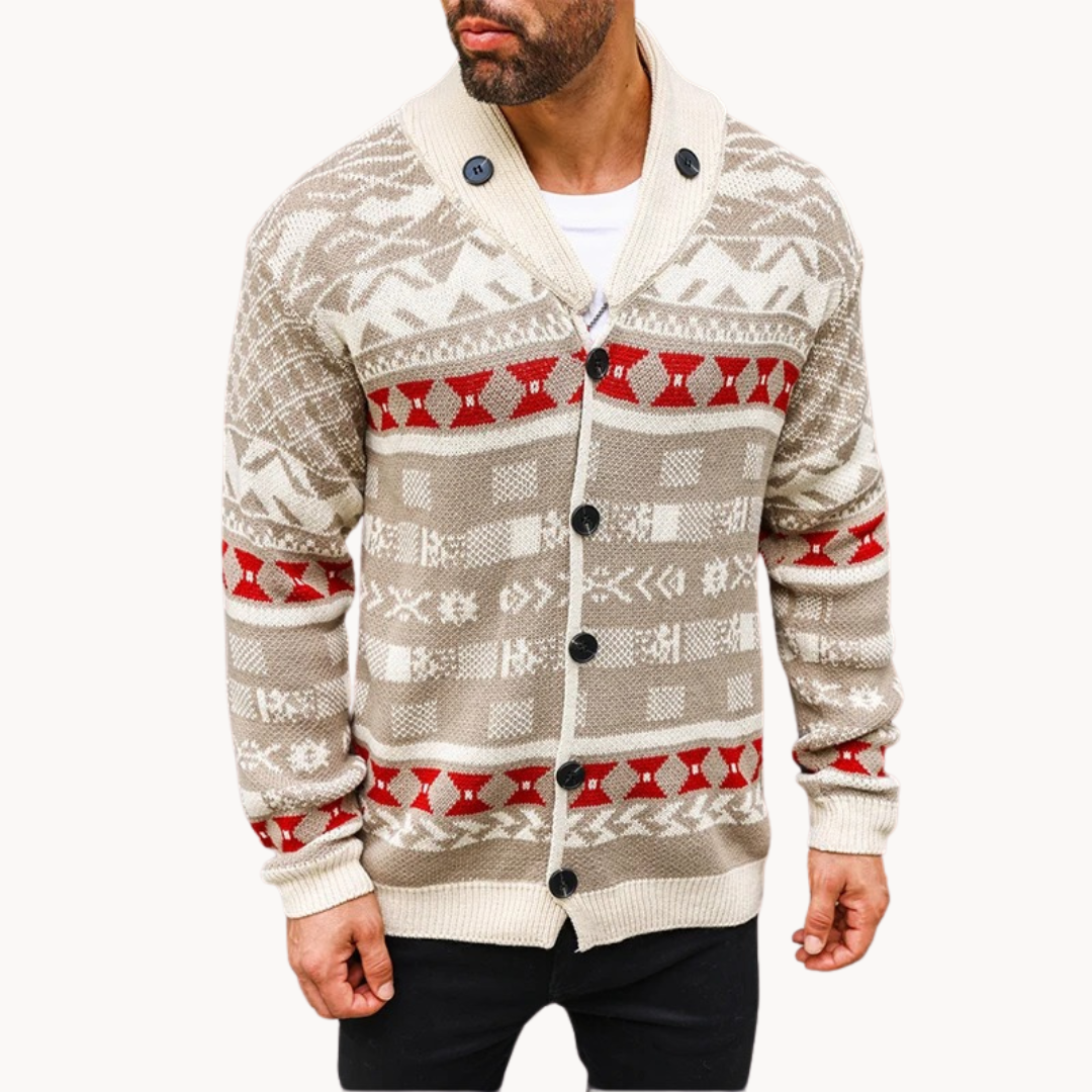Kalle | Stilig Stickad Cardigan med Sjalkrage