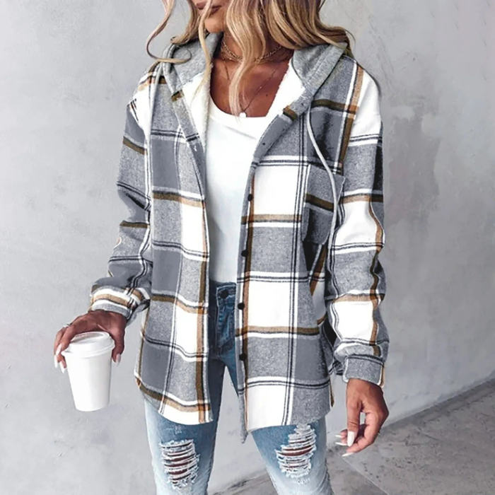 Kristal | Flanelljacka med huva