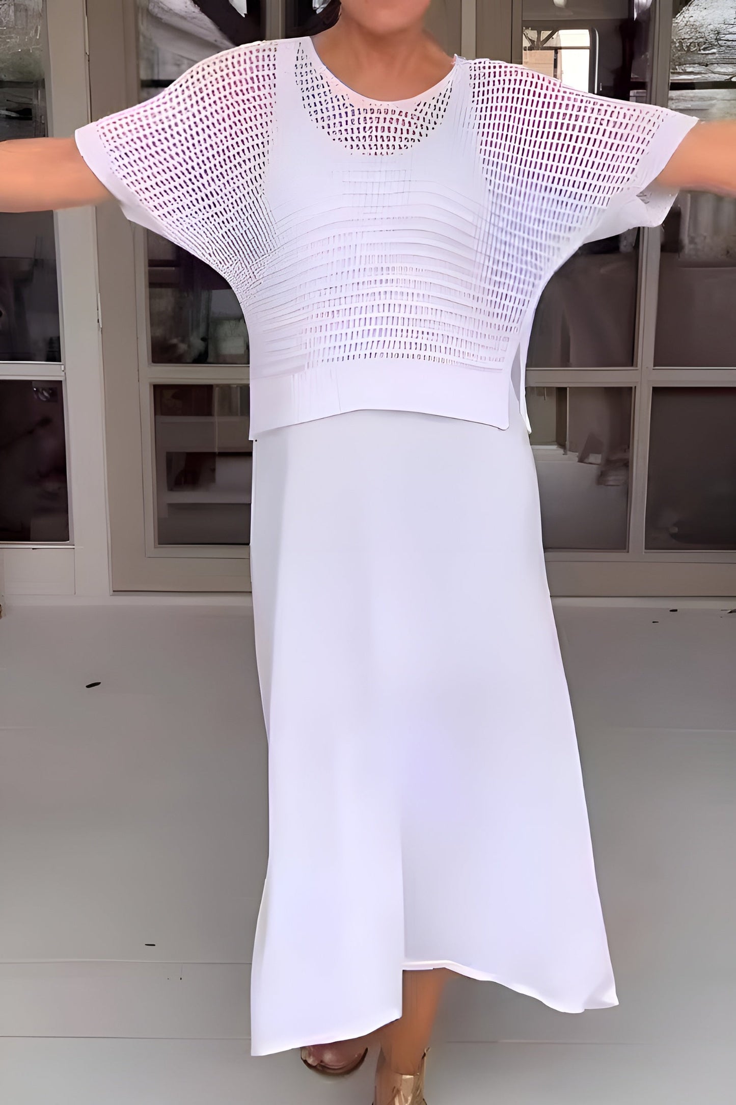 Annika | Sommarklänning Med Stickad Topp