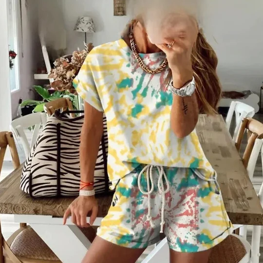 Evelyn - Tie Dye 2-delade outfitset för kvinno