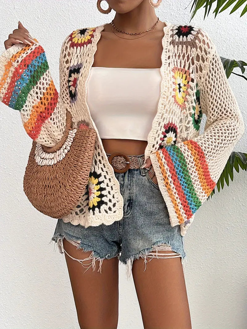Philippa - Virkad cardigan med öppen front