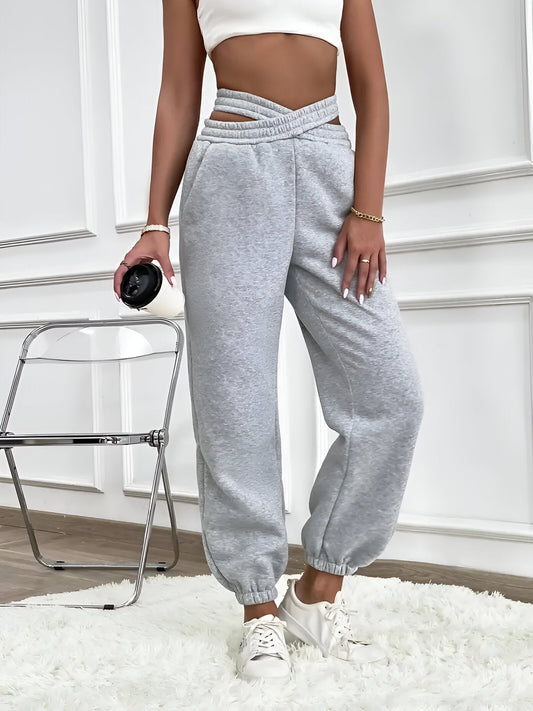 Daniela | Elegant enfärgad stickad joggingbyxa