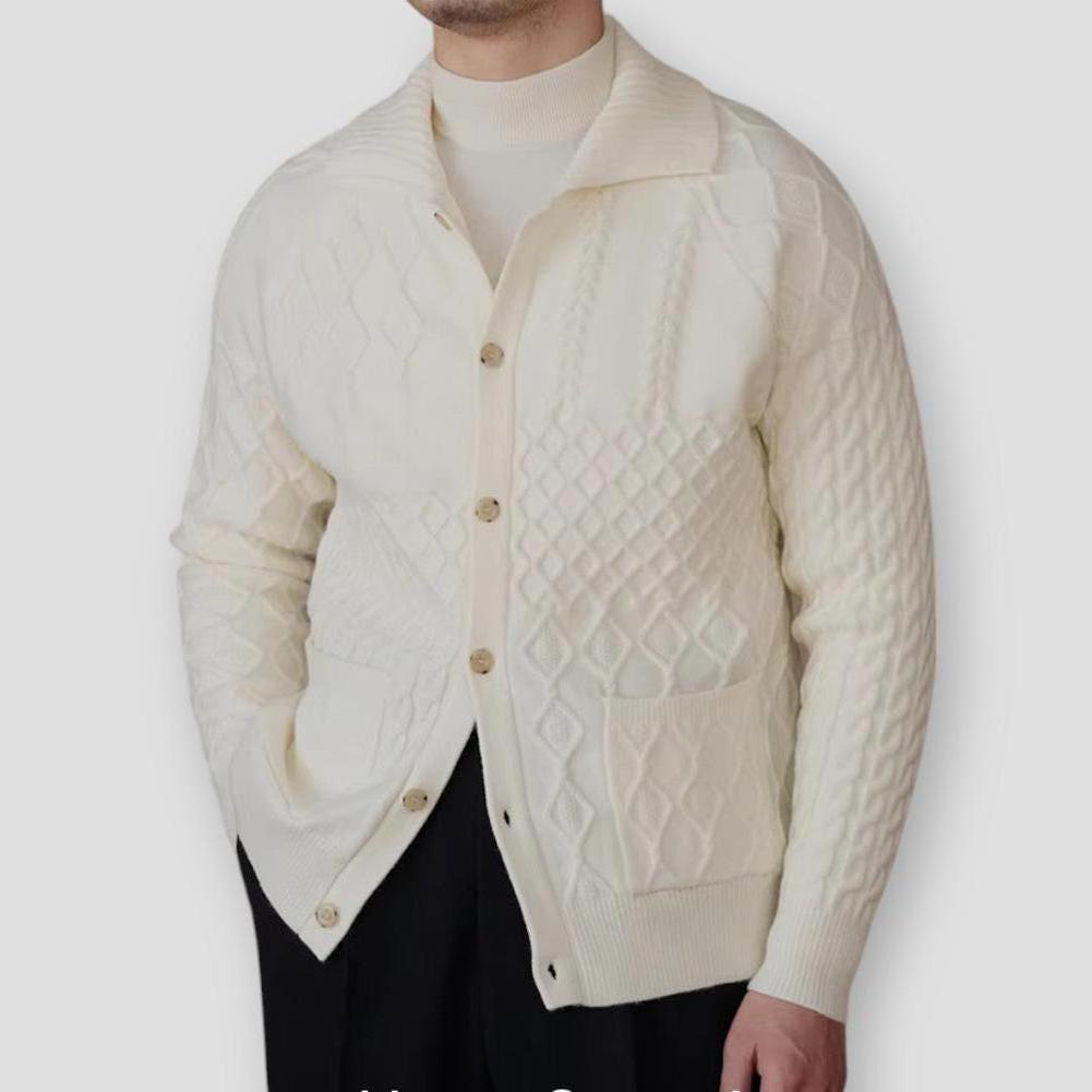 Lars | Klassisk Flätstickad Cardigan för Män