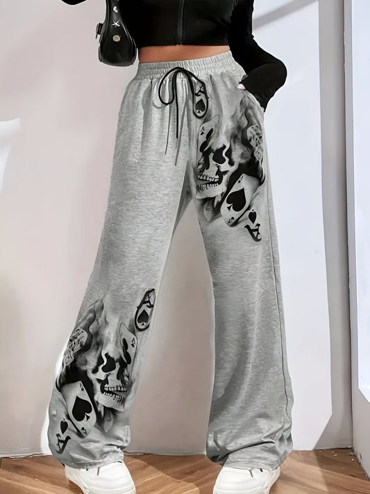 Hanne | Casual vida byxor med ink smoke-mönster