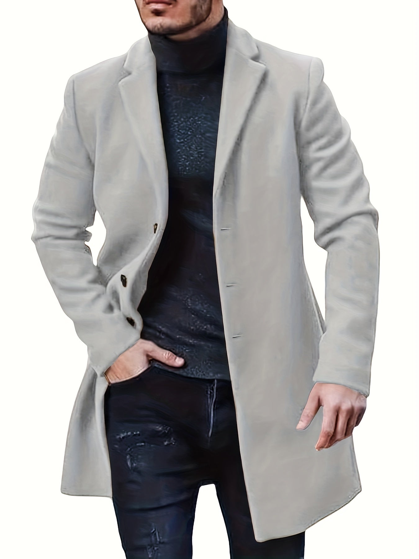 Cole | Elegant enknäppt trenchcoat för herr