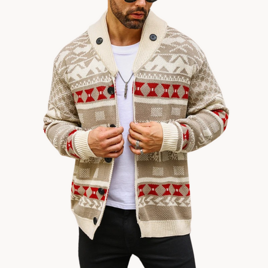 Kalle | Stilig Stickad Cardigan med Sjalkrage