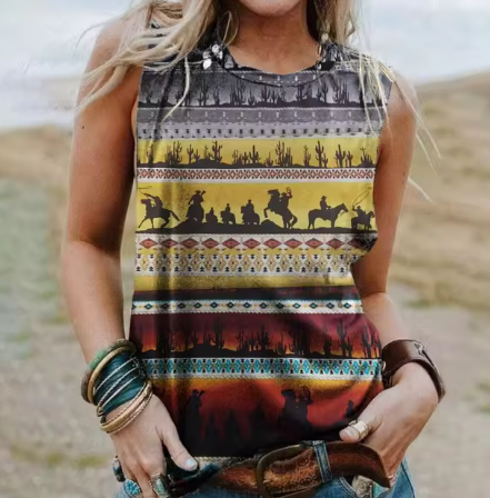 Aiza - Geometri 3d-tryck västerländska linnen i etnisk sti