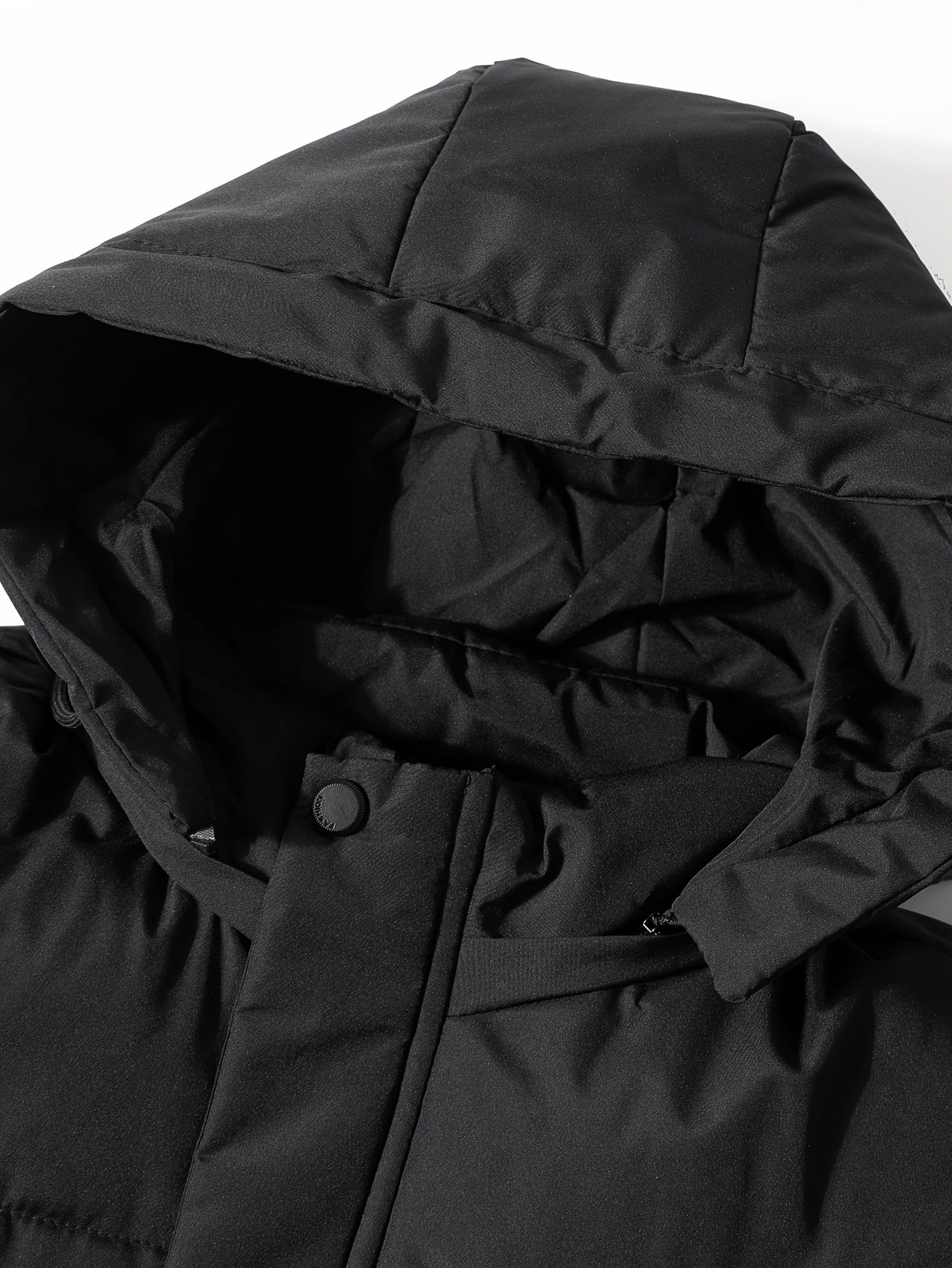 Carter | Enfärgad puffer vinterjacka med huva