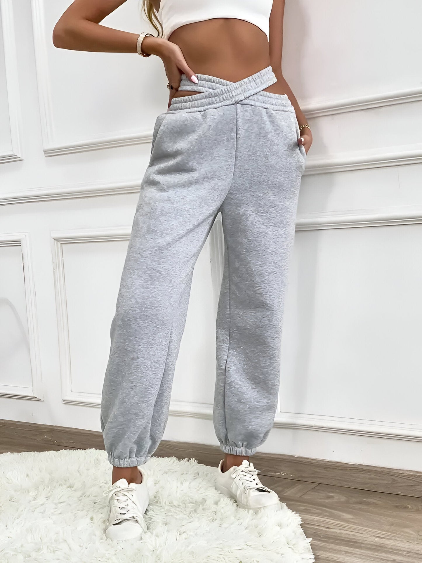 Daniela | Elegant enfärgad stickad joggingbyxa