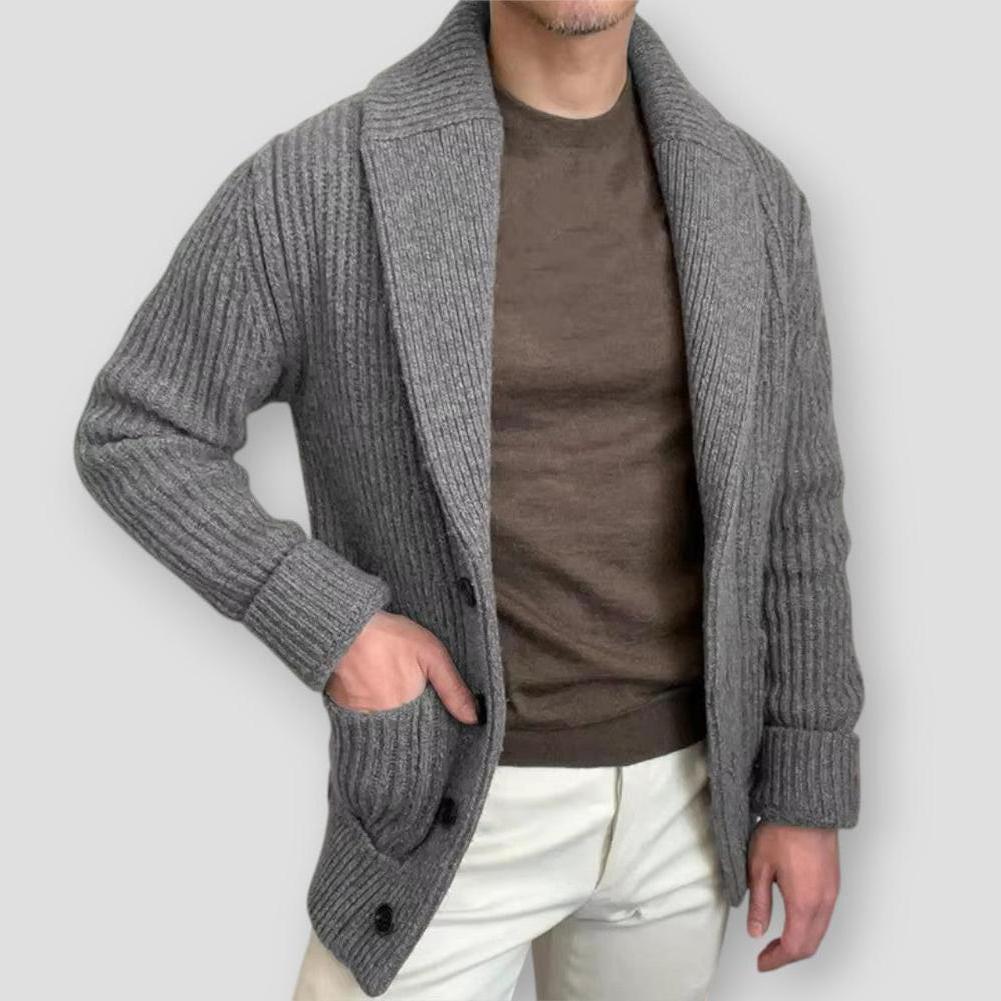 Johan | Klassisk Ribbstickad Cardigan för Män