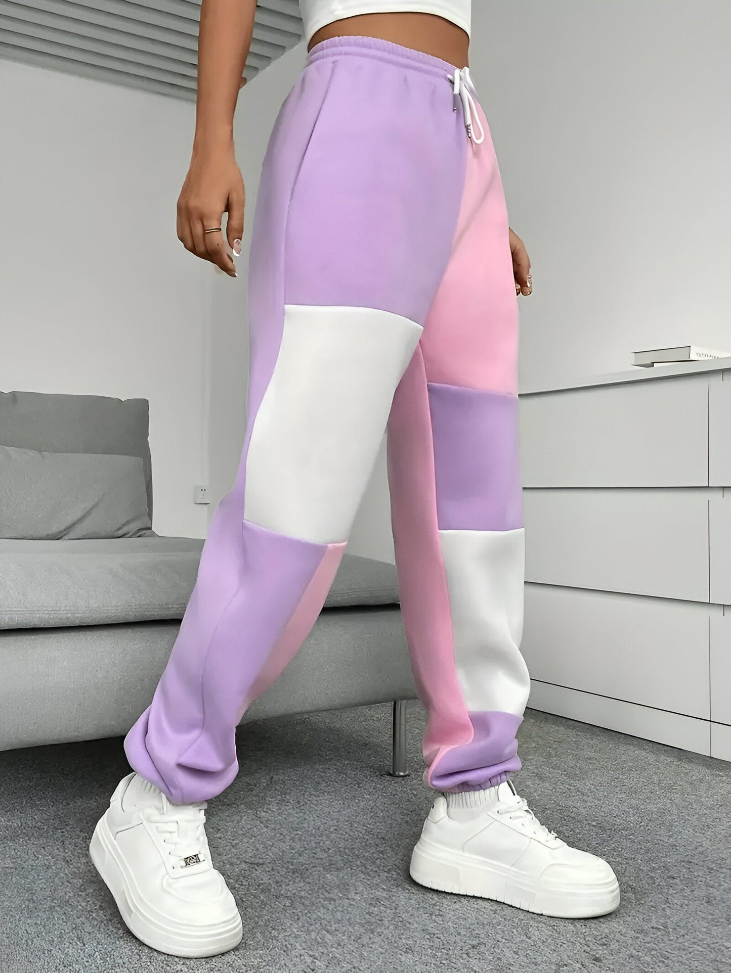 Nele | Colour-Block Loose joggingbyxor - komfort möter stil