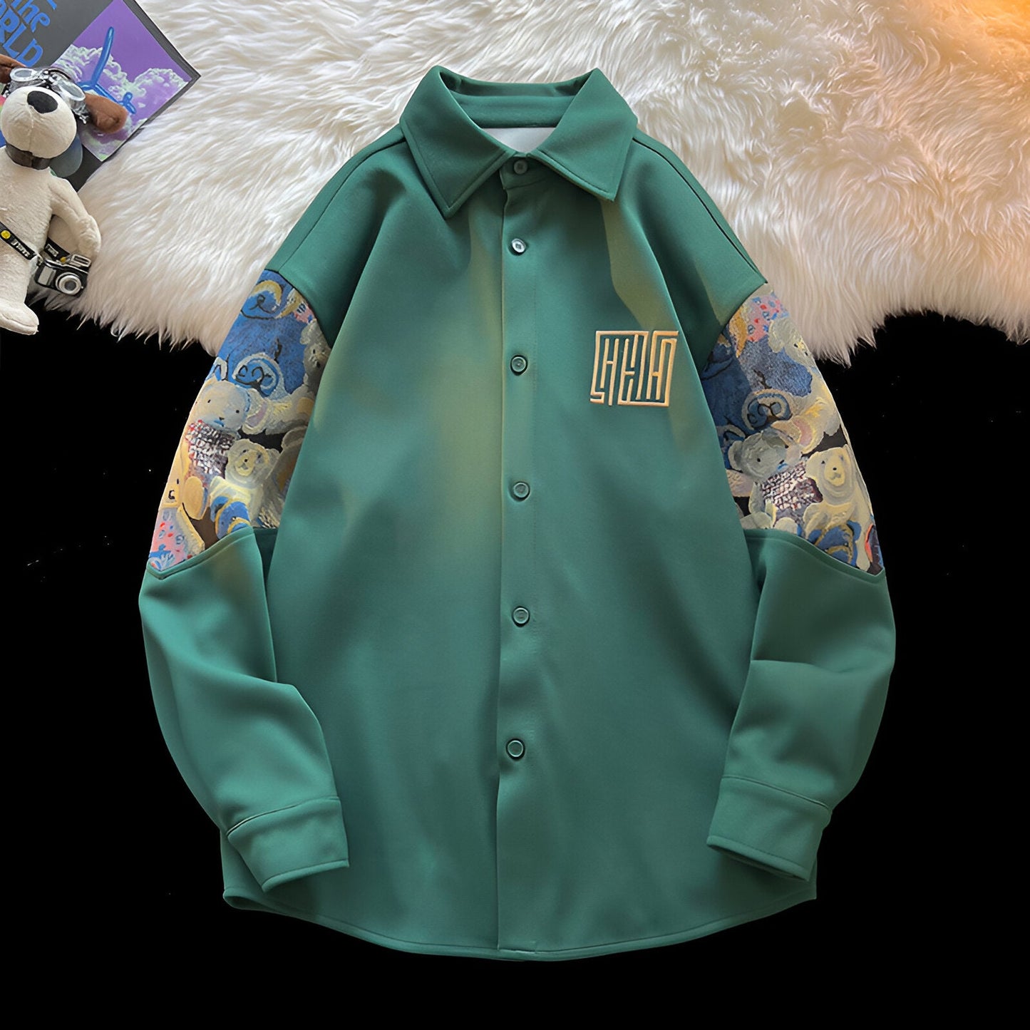 Max | Retroinspirerad skjorta med broderad björn