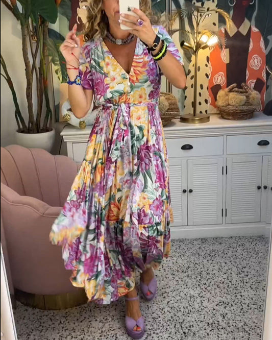 Lovisa | Shirred Klänning Med V-Ringning