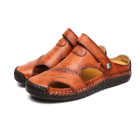 Barry | Ortopediska Läder Sandaler För Herr