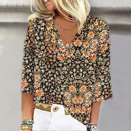 Felix | Vintageblus med blommönster