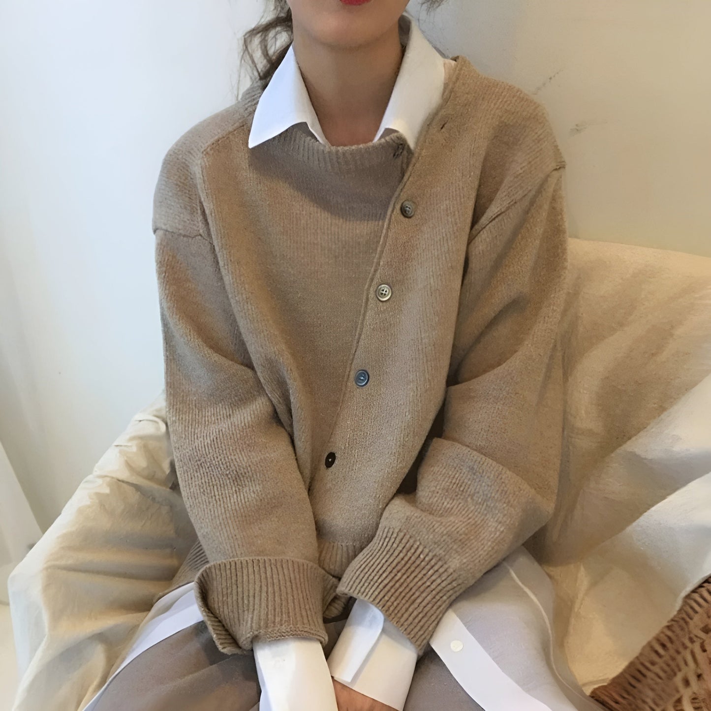 Zita | Trendig Diagonal Cardigan för Kvinnor