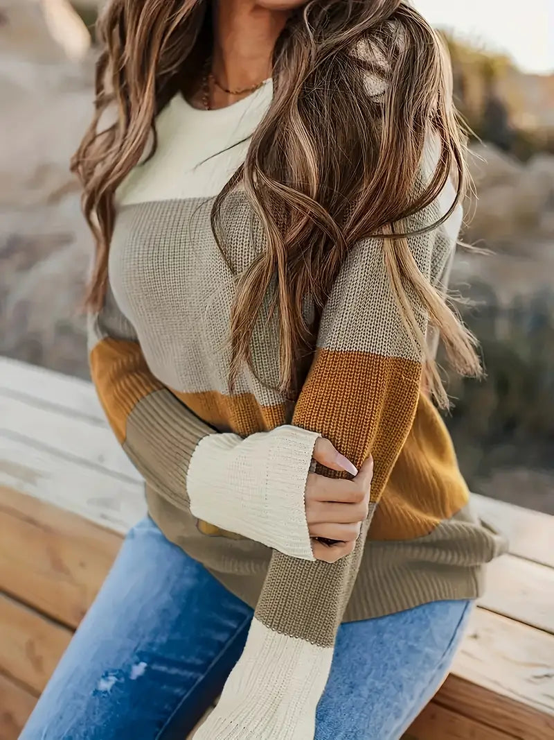 Misha - Vibrant cosiness crewneck-jumper med färgblock