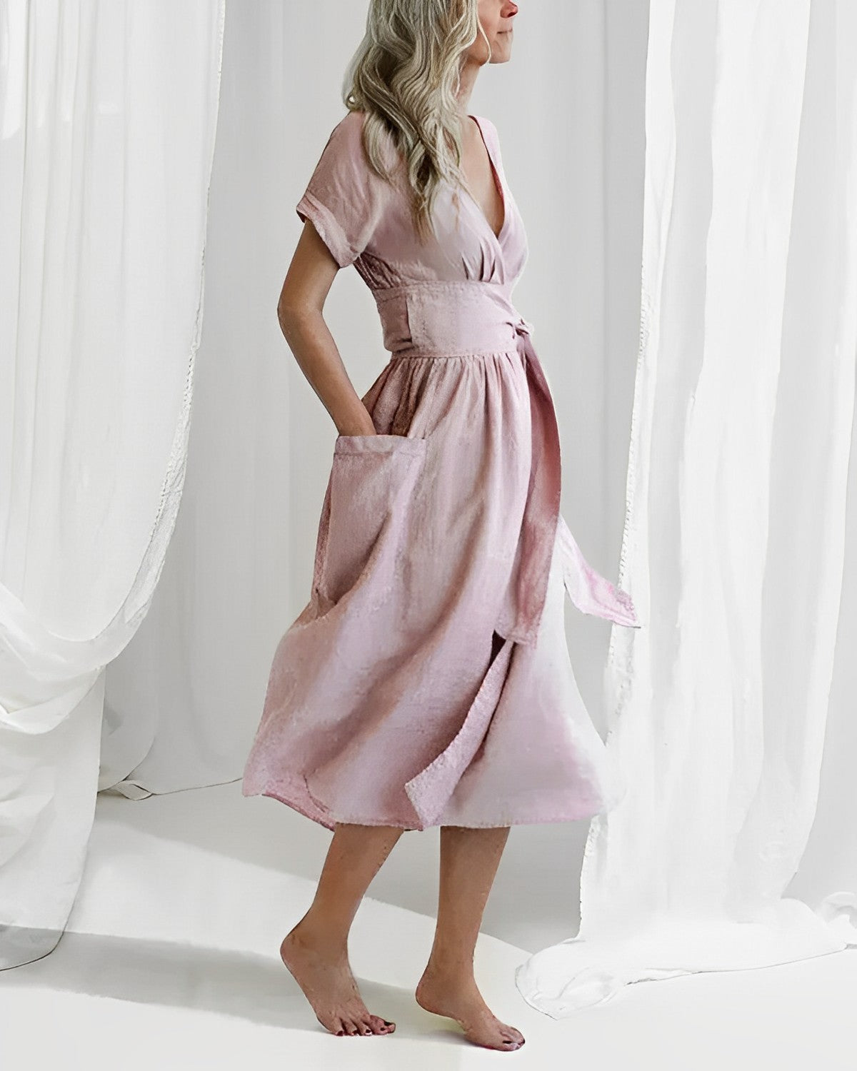 Tasha - Elegant linneklänning