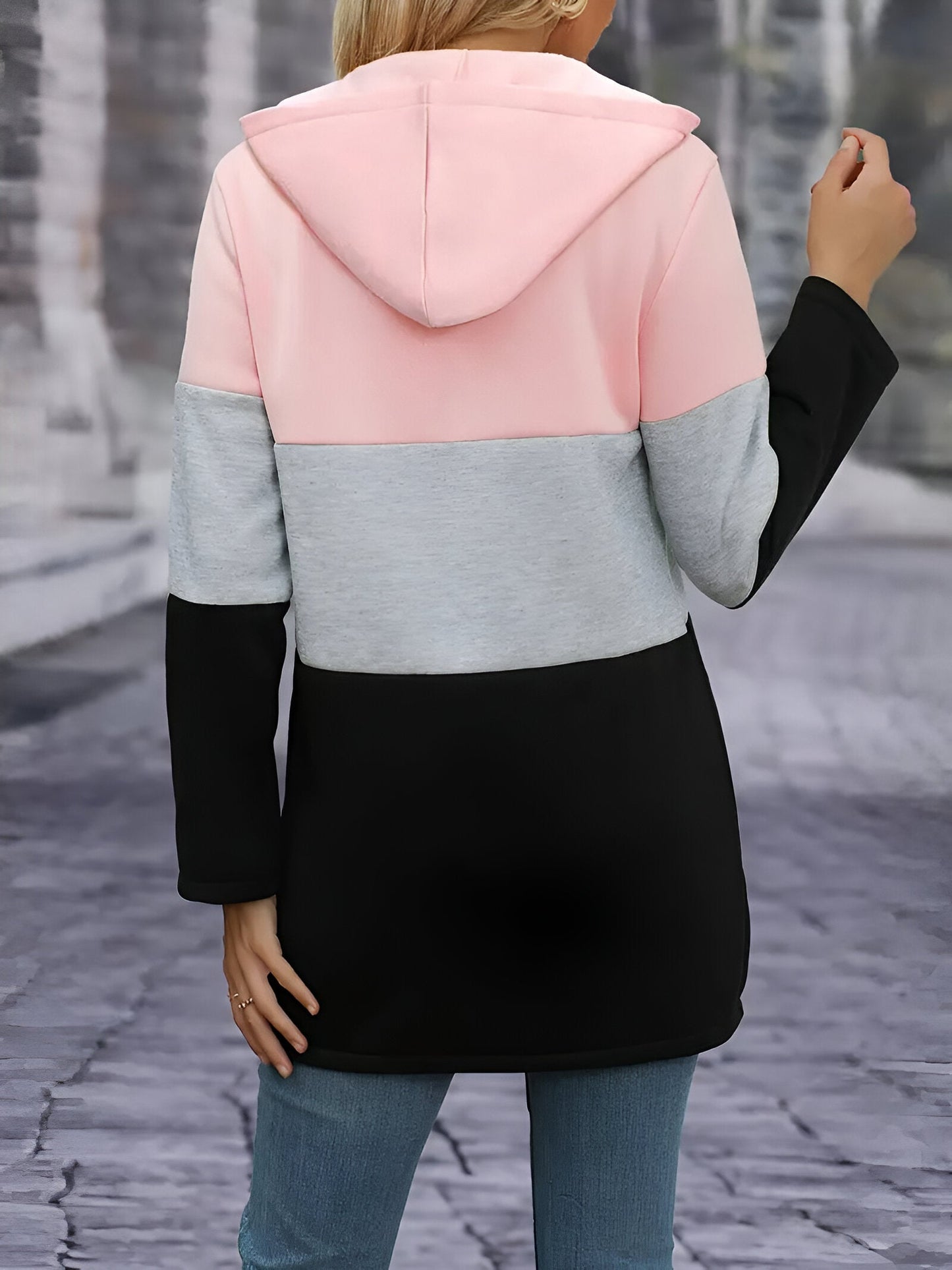 Franziska | Colour Block jacka med huva