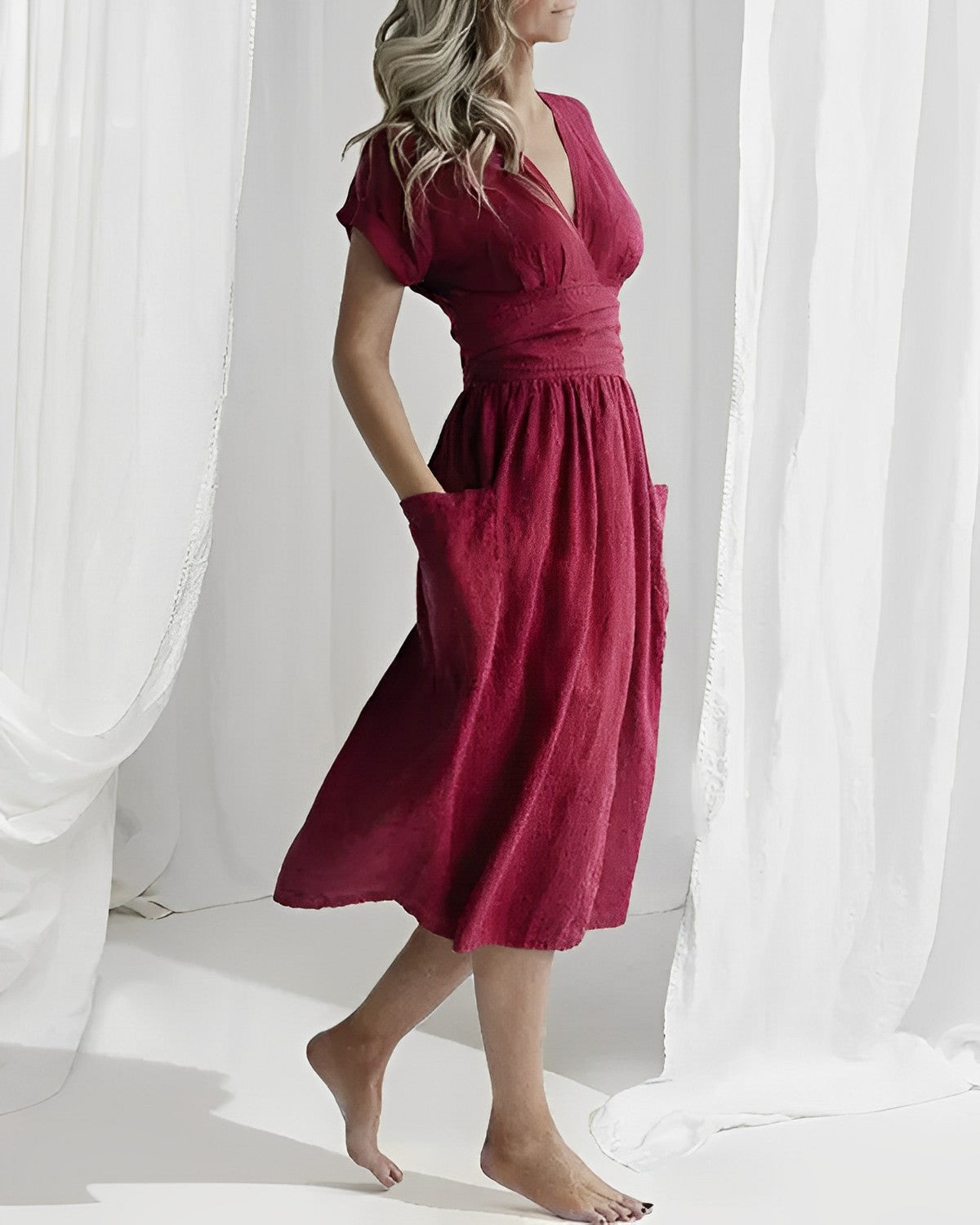 Tasha - Elegant linneklänning
