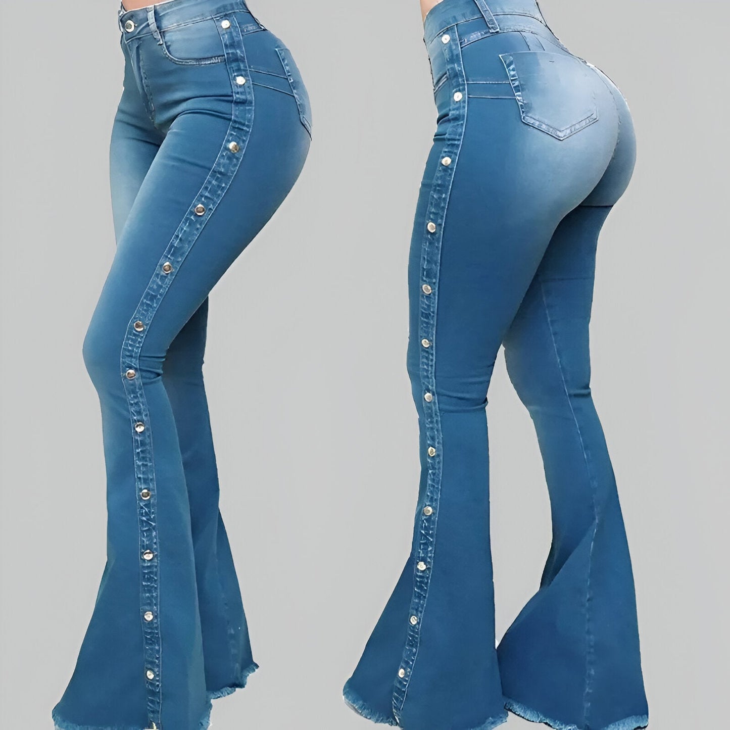 Simona | Vintageinspirerade utsvängda jeans med hög midja