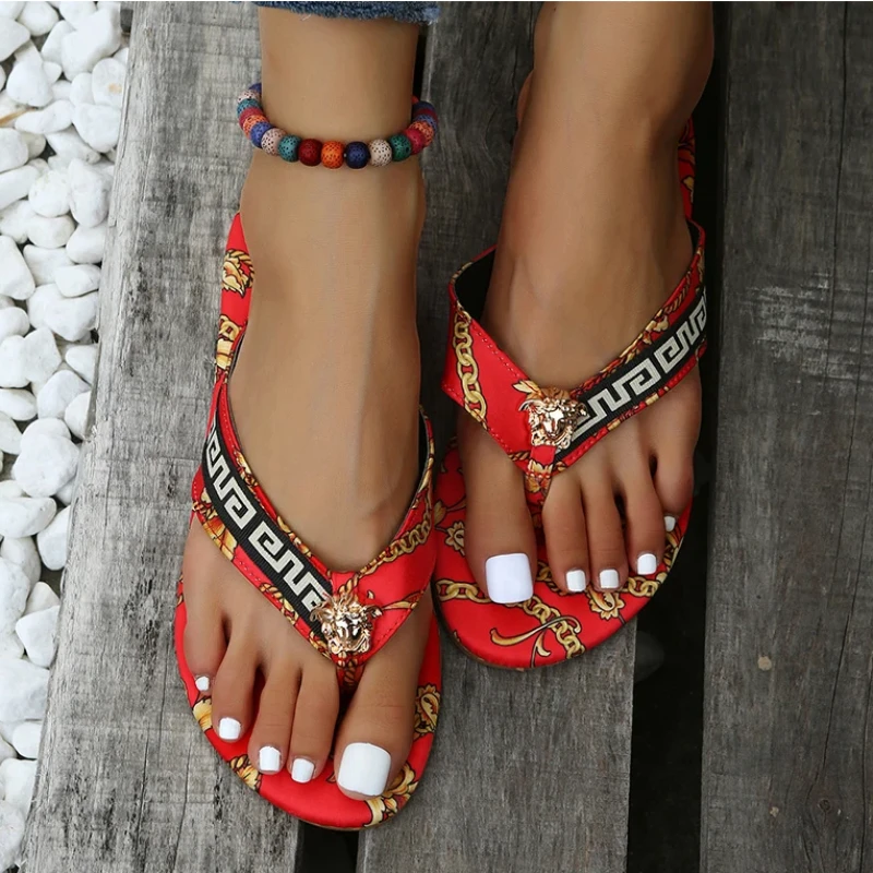 Erika - Sandaler Sexiga Tofflor Platta Flip-Flops