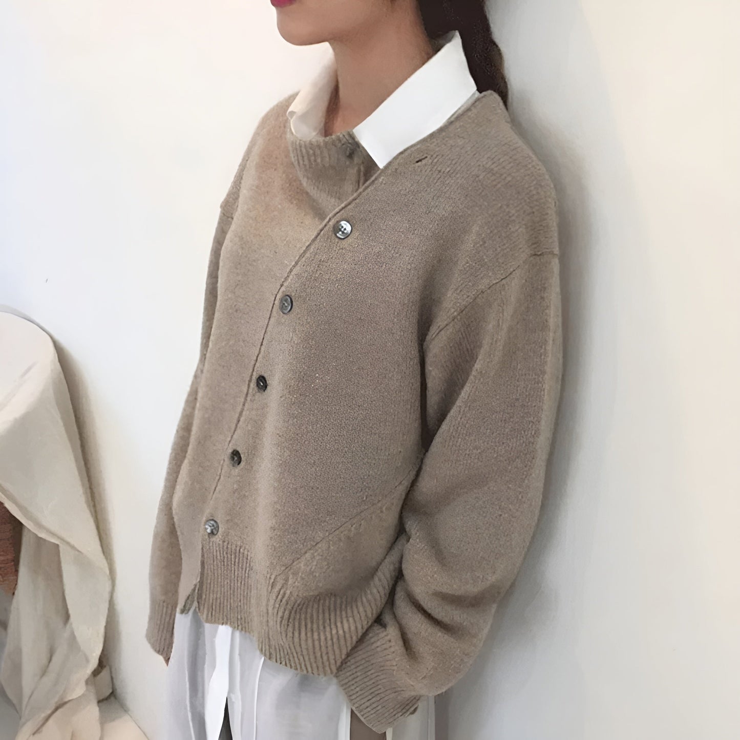 Zita | Trendig Diagonal Cardigan för Kvinnor